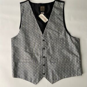 Bruno Men's Patterned Vest - Black and Gray NWT